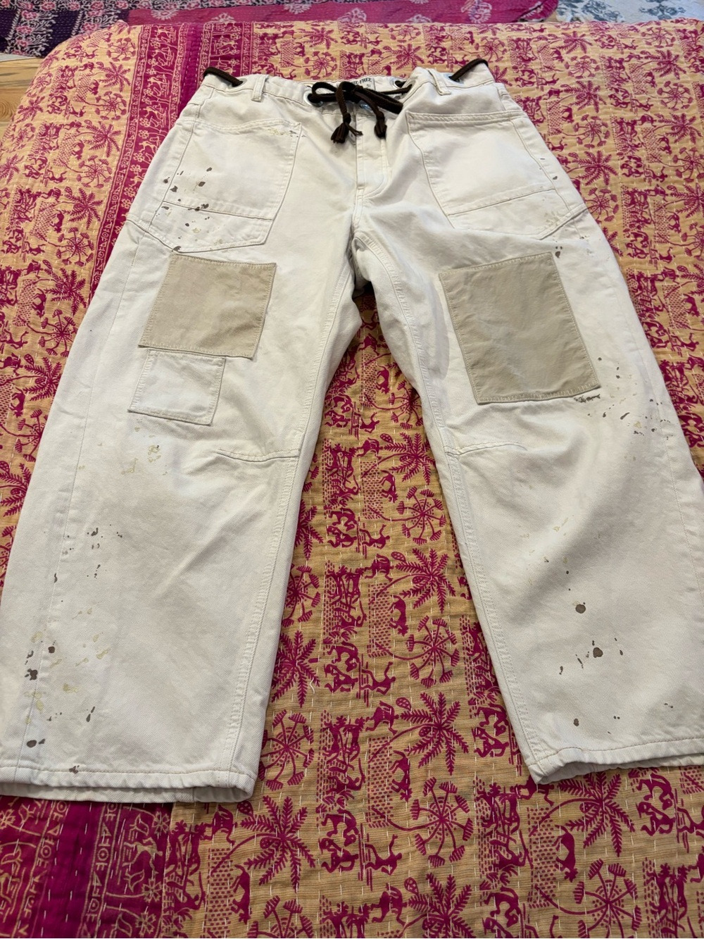 Free People Moxie Paint Splattered Barrel Jeans - Picture 3 of 9